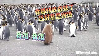 Animal World Funny English Voiceover Penguin Having a chubby son who loves to eat is quite an experience!