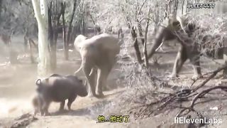 Animal World Funny English Voiceover Rhinoceros Turns out even bulls have their moments of submission!