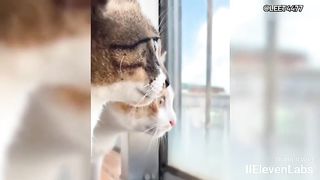 Animal World Funny English Voiceover The Epic Chat between Two Cats!