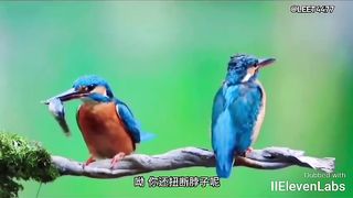 Animal World Funny English Voiceover The kingfisher couple having a little spat, just like my everyday life!