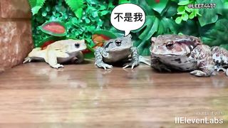 Animal World Funny English Voiceover Three frogs eating bugs – there's always one that ends up hungry!