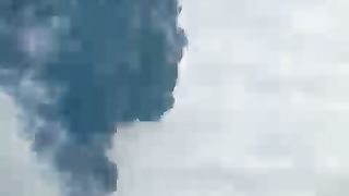 Appearance of volcanic ash spewing from Mount Marapi, West Sumatra, Indonesia