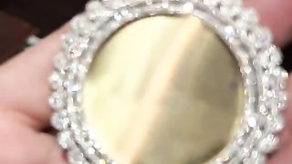 Natural Diamond & Solid Gold Memorial Picture Pendant