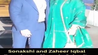 Sonakshi and Zaheer Iqbal Together at Sharmin Sehgal's Wedding Reception! #sonakshisinha #shorts #short #trending #viral #bollywood #shortvideo