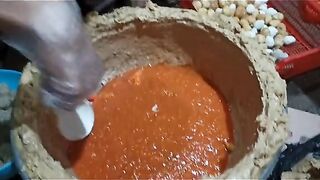pembuatan bakso besar.