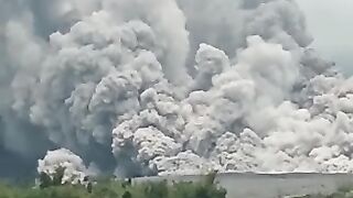 Mount Semeru erupts with cold lava and ash