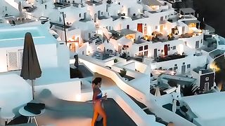 Delve into the enchanting ambiance of Santorini at night Santorini's caldera, a result of a volcanic eruption, now forms a stunning natural bay