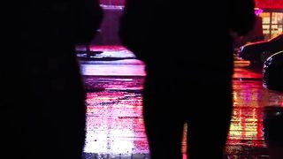 F Rainy City Night Royalty Free Stock Footage