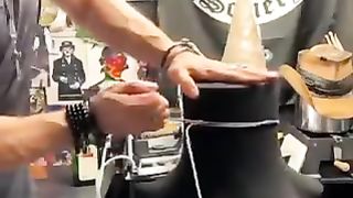 This is very cool! Custom-made aged dusty and oil dipped Top Hat.