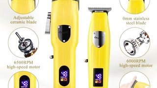 CkeyiN Professional Electric Hair Cutting Machine Kit Adjustable LCD Clippers Rechargeable Man Shaver Trimmer For Men's Barber