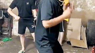 Very funny fun.   ????hit with a stick.