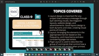 Adv MS Excel Class 9 (Layouts) | LIVE Recording | TLCC