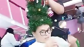 If you don’t have the budget for both Christmas tree and a haircut this year, here is the solution