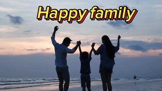 Happy family on the beach #story#musicstory