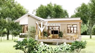 Simple House Design 3-Bedroom Small Farmhouse Idea _ 10x11 Meter