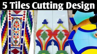 tile cutting design || 5 tile design cutting