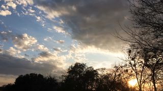 "Crimson Horizons: A Front-Row Seat to Nature's Evening Masterpiece"