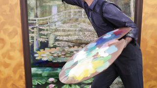 Guy crashes into a 10 million dollar painting!