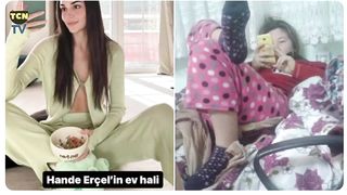 Hande Erçel, Sharing Her Home Situation With Her Green Pajama