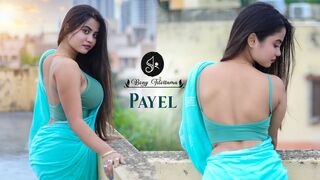 Payel | Sky Blue Saree Look | Saree Lover | Bong Crush | Backless Saree | Bong Tilottama