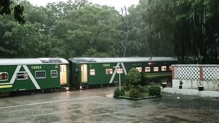 Train Traveling in Heavy Rain in Islamabad
