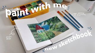 Painting studio ghibli scenes + starting a new sketchbook