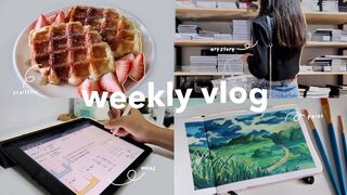 Weekly vlog art stores, cooking, studying + more