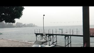 The atmosphere of Lake Toba when it rains