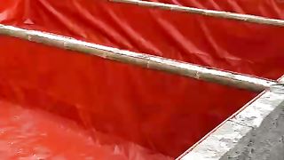 Kolam BETON semi TERPAL untuk pembenihan ikan lele, coba tebak ukuran berapa❓