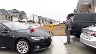 Girl is upset that she received a Tesla for her 16th birthday gift