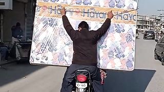 Respect man... jugaad on bike