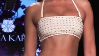 Model Priscilla Ricart in white and gold bikini by Sinesia Karol #miamifashionweek #miamifashion