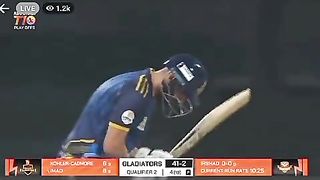 Very good batting by amad Waseem in T10 league match