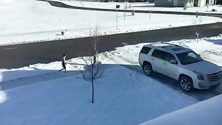 Weirdo running down the street