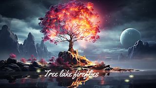 Tree lake fireflies