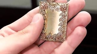 Natural Diamond & Solid 3 Tone Gold Memorial Picture Pendant