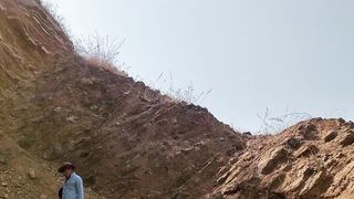 wow amazing day! a gold miner found a lot of gold under stone at mountain..