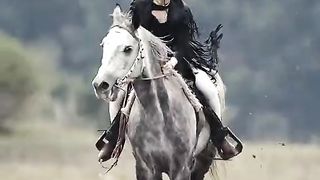 Watch Chinese beautiful girl horse riding Video 17