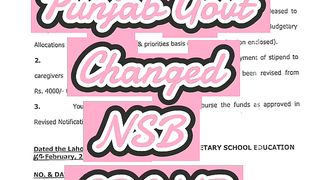 NSB FORMULA CHANGED /NON SALERY BUDGET