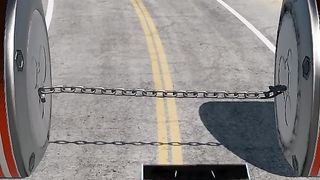 Bollards & Chain Car Crash _ BeamNG