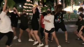 Christmas dance on the street