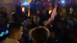 الإحتفال بفوز المنتخب المغربي