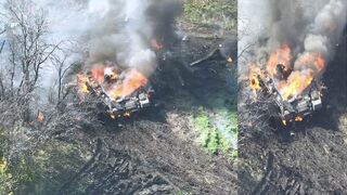 Ukrainian army attack launched with the artillery barrage Russian position in Kharkiv oblast