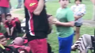 Army sister surprised little brother at ballgame