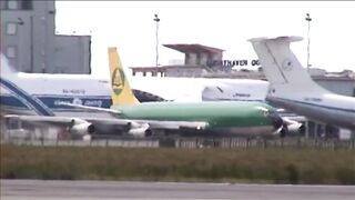 SCREAM !! SPEED !! Fastest Boeing707 departure ever seen TMA OD-AGO , Ostend Airport