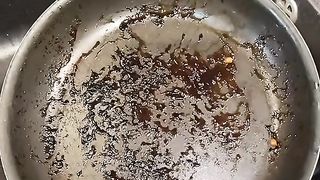 How to wash a burn pan after using it!!!