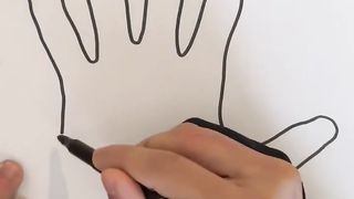 Une technique incroyable pour dessiner avec la forme de la main !!.