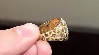 Real Diamond & Solid Gold Nugget Ring by Ijaz Jewelers
