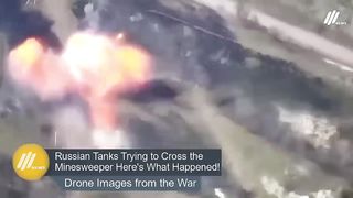 Russian Tanks Trying to Cross the Minesweeper Here's What Happened!