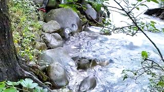 woman is in the river